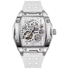 Men's Mechanical Automatic Skeleton Watch Waterproof Steel Case