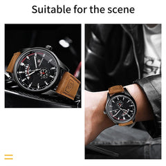 Men's Luxury Mechanical Automatic Watch w/Leather Band