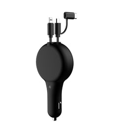 Retractable Car Fast Charger Lightning/USB-C