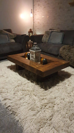 Rustic Handmade Solid Wood Sleeper Coffee Table 