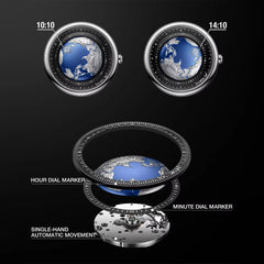 High-End Blue Planet Luxury Mechanical Automatic Watch w/Titanium Case