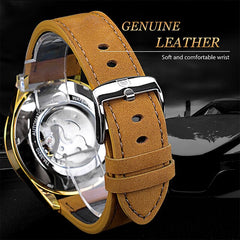 Men's Luxury Mechanical Automatic Watch w/Leather Band