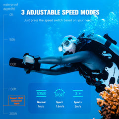 Lightweight Underwater Scooter w/3 Speed Levels and Cruise Control 