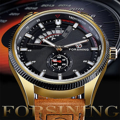 Men's Luxury Mechanical Automatic Watch w/Leather Band