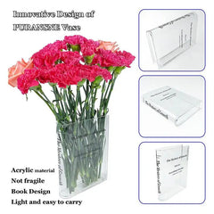 Clear Acrylic Book Shaped Vase 