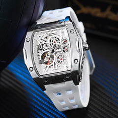 Men's Mechanical Automatic Skeleton Watch Waterproof Steel Case