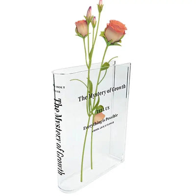 Clear Acrylic Book Shaped Vase 