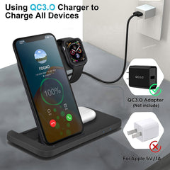 3 in 1 Wireless Fast Charger Docking Station