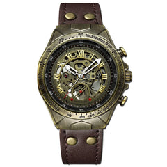 Men's Retro Automatic Mechanical Watch w/Leather Band