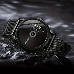 Unique Dual Time Automatic Waterproof Watch w/Mesh Band