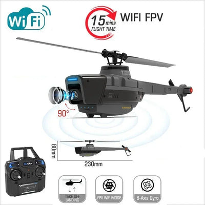 Black Hornet C128 2.4G 6-Axis WiFi RC Helicopter Wide Angle Camera Spy Drone