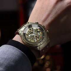 Men's Retro Automatic Mechanical Watch w/Leather Band