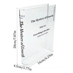 Clear Acrylic Book Shaped Vase 