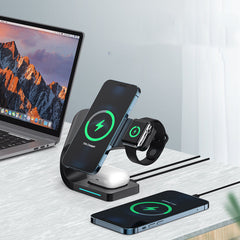 3-in-1 Multi-Function 15W Magnetic Fast Charging Stand 