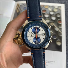 Seiko Flight Chronograph Watch w/Leather Band