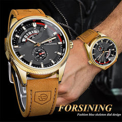 Men's Luxury Mechanical Automatic Watch w/Leather Band