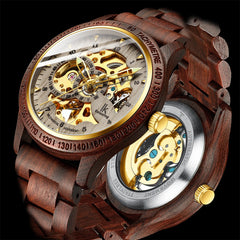 Classic Men's Wood Mechanical Watch